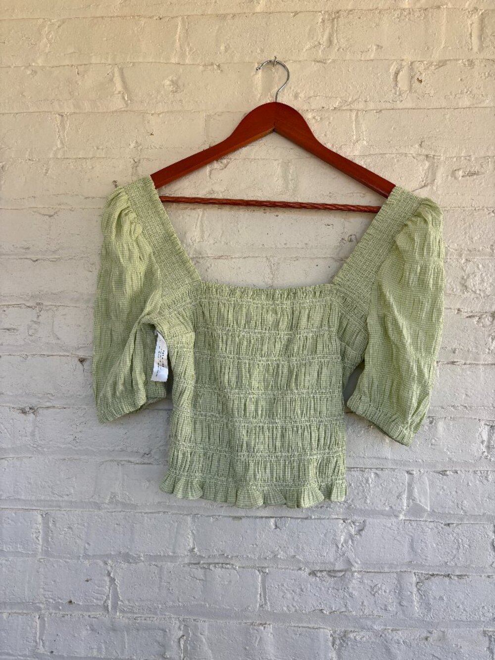 NWT Find Me Now Gingham Top Smocked Top - Small